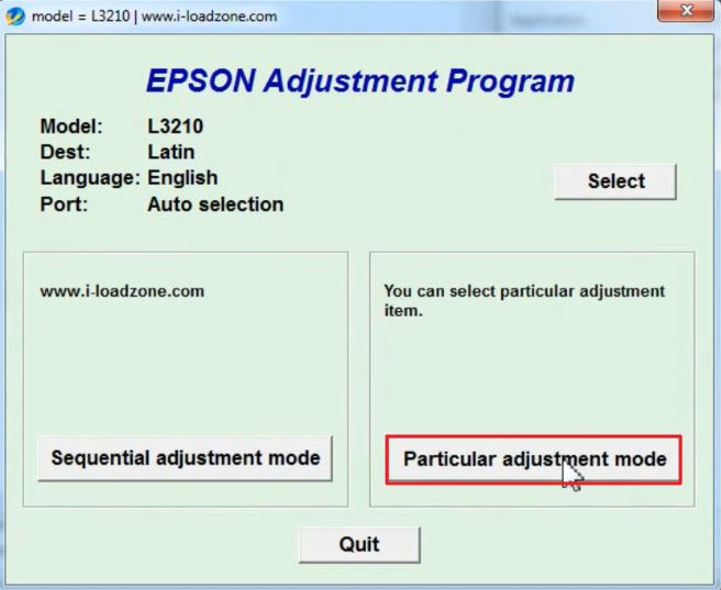 Resetter Epson L3210 Adjustment Program